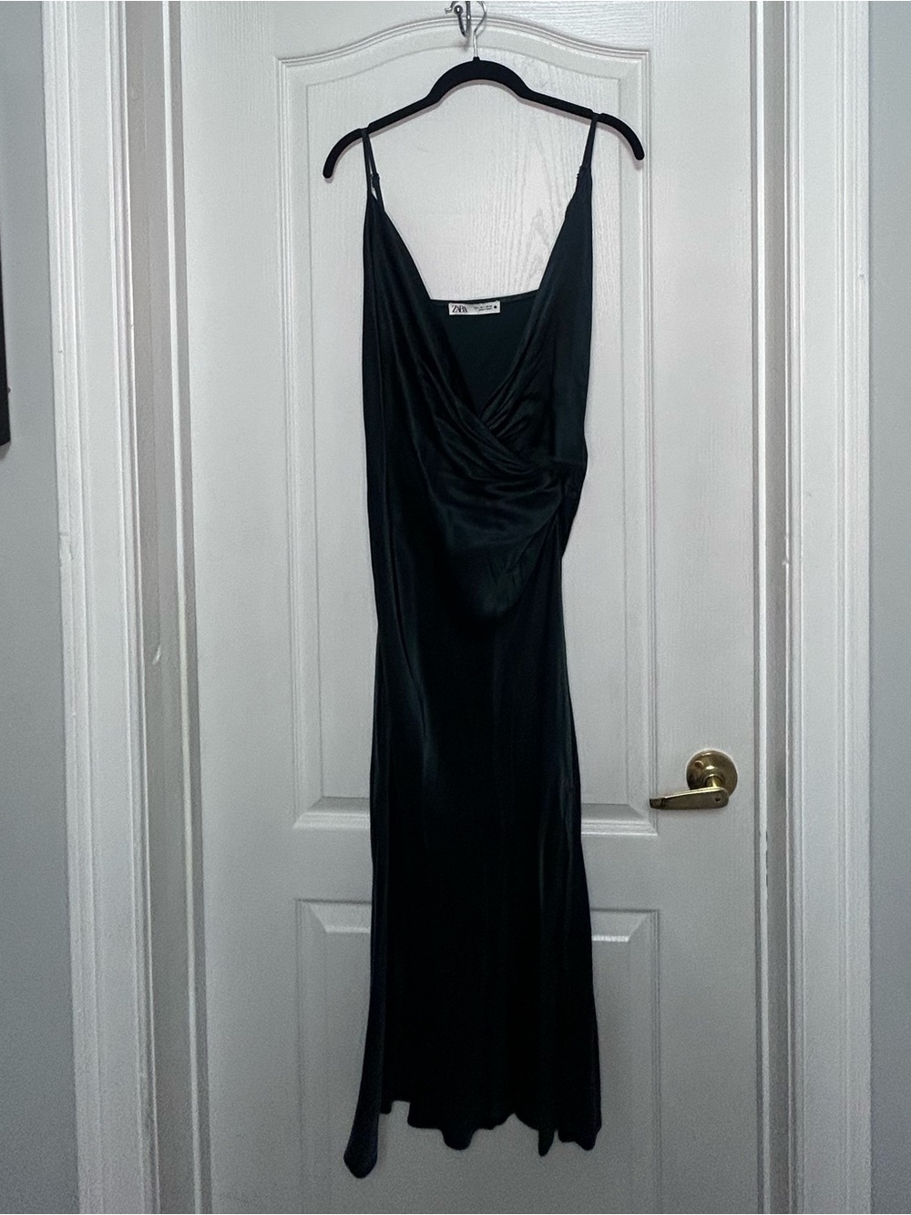 Zara Black Satin Slip Dress